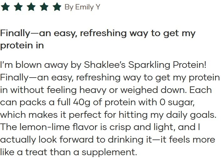 Shaklee-Sparkling-Protein-Review-6 - Shop Sparkling Protein Drink Lemon-Lime 40g Shaklee Sparkling Protein Water